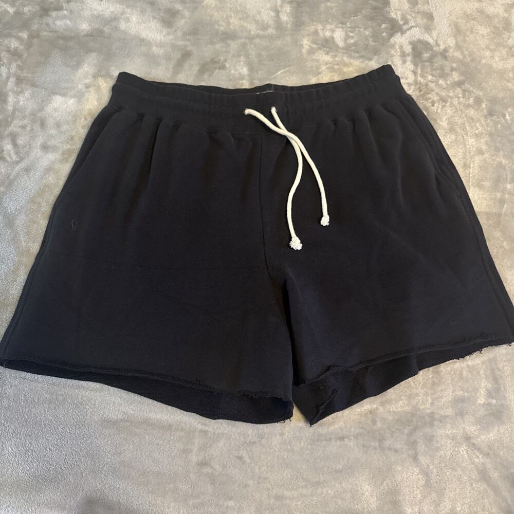 NWT Jason Scott Kelly Shorts Sz Large Black with pockets Sweat Material raw hem